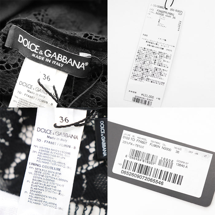 DOLCE&GABBANA blouse [Outer material] 75% rayon, 25% nylon; [Lining] 84% silk, 10% cotton; [Filling] 3% polyurethane black F7A50T Women 36 Used Authentic