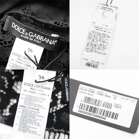 DOLCE&GABBANA blouse [Outer material] 75% rayon, 25% nylon; [Lining] 84% silk, 10% cotton; [Filling] 3% polyurethane black F7A50T Women 36 Used Authentic