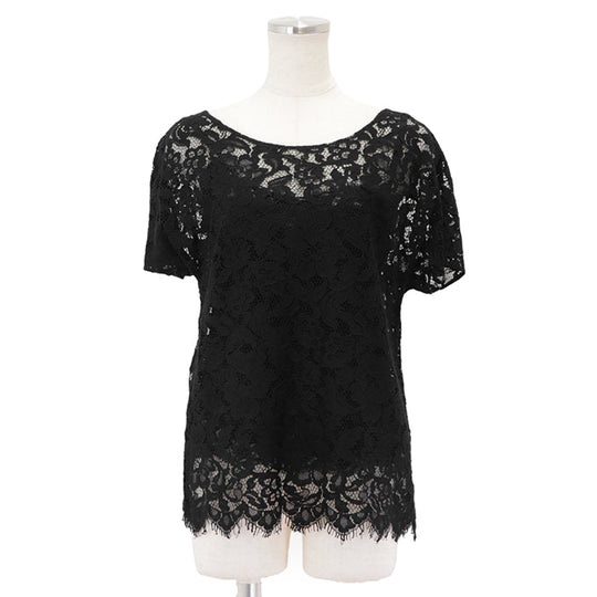 DOLCE&GABBANA blouse [Outer material] 75% rayon, 25% nylon; [Lining] 84% silk, 10% cotton; [Filling] 3% polyurethane black F7A50T Women 36 Used Authentic