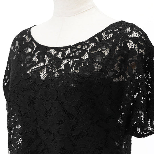 DOLCE&GABBANA blouse [Outer material] 75% rayon, 25% nylon; [Lining] 84% silk, 10% cotton; [Filling] 3% polyurethane black F7A50T Women 36 Used Authentic