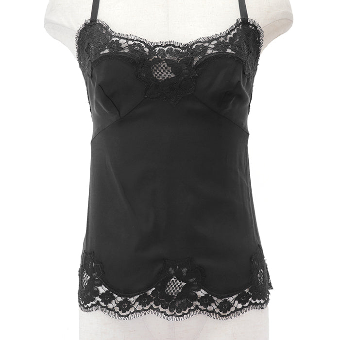 DOLCE&GABBANA blouse [Outer material] 75% rayon, 25% nylon; [Lining] 84% silk, 10% cotton; [Filling] 3% polyurethane black F7A50T Women 36 Used Authentic