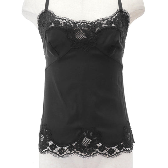 DOLCE&GABBANA blouse [Outer material] 75% rayon, 25% nylon; [Lining] 84% silk, 10% cotton; [Filling] 3% polyurethane black F7A50T Women 36 Used Authentic