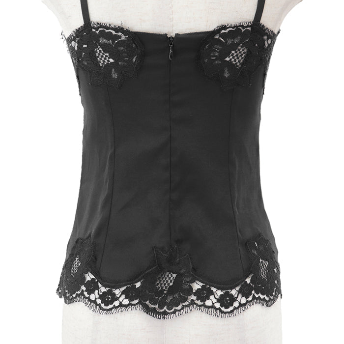 DOLCE&GABBANA blouse [Outer material] 75% rayon, 25% nylon; [Lining] 84% silk, 10% cotton; [Filling] 3% polyurethane black F7A50T Women 36 Used Authentic