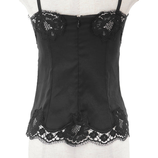 DOLCE&GABBANA blouse [Outer material] 75% rayon, 25% nylon; [Lining] 84% silk, 10% cotton; [Filling] 3% polyurethane black F7A50T Women 36 Used Authentic