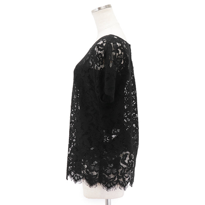 DOLCE&GABBANA blouse [Outer material] 75% rayon, 25% nylon; [Lining] 84% silk, 10% cotton; [Filling] 3% polyurethane black F7A50T Women 36 Used Authentic