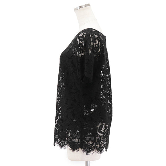 DOLCE&GABBANA blouse [Outer material] 75% rayon, 25% nylon; [Lining] 84% silk, 10% cotton; [Filling] 3% polyurethane black F7A50T Women 36 Used Authentic