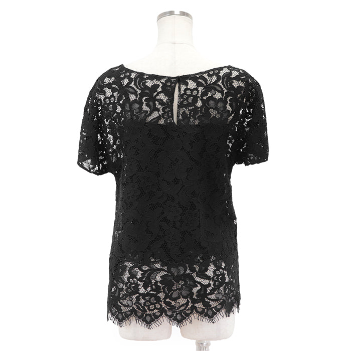 DOLCE&GABBANA blouse [Outer material] 75% rayon, 25% nylon; [Lining] 84% silk, 10% cotton; [Filling] 3% polyurethane black F7A50T Women 36 Used Authentic