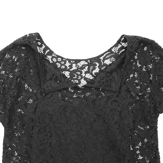 DOLCE&GABBANA blouse [Outer material] 75% rayon, 25% nylon; [Lining] 84% silk, 10% cotton; [Filling] 3% polyurethane black F7A50T Women 36 Used Authentic