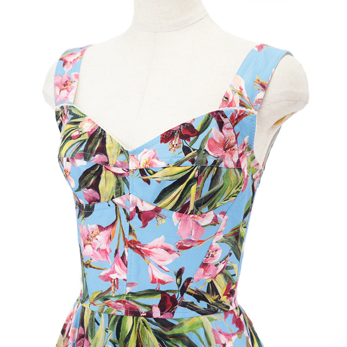 DOLCE&GABBANA one piece [Outer material] 96% cotton, 3% polyamide [Lining] 97% cotton, 3% elastane multicolor Women 38 Used Authentic