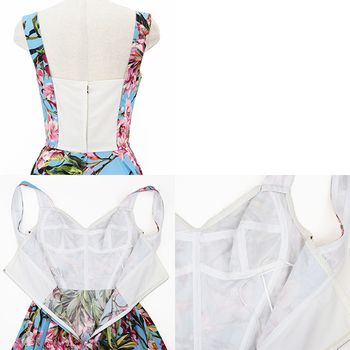 DOLCE&GABBANA one piece [Outer material] 96% cotton, 3% polyamide [Lining] 97% cotton, 3% elastane multicolor Women 38 Used Authentic