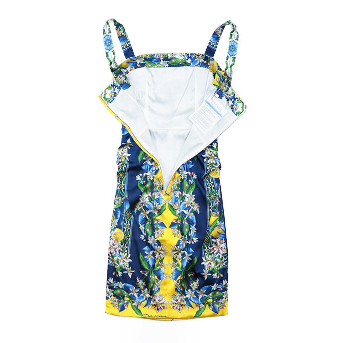 DOLCE&GABBANA one piece [Outer fabric] 93% silk, 7% elastane [Lining] 96% silk, 4% elastane blue Women 38 Used Authentic