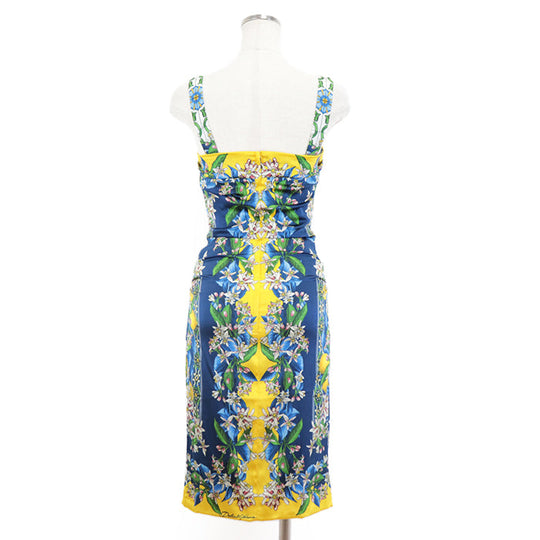 DOLCE&GABBANA one piece [Outer fabric] 93% silk, 7% elastane [Lining] 96% silk, 4% elastane blue Women 38 Used Authentic