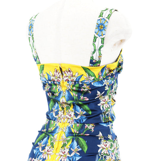 DOLCE&GABBANA one piece [Outer fabric] 93% silk, 7% elastane [Lining] 96% silk, 4% elastane blue Women 38 Used Authentic