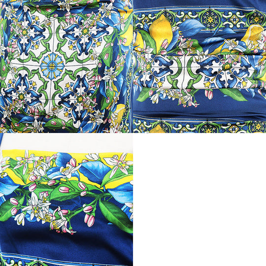 DOLCE&GABBANA one piece [Outer fabric] 93% silk, 7% elastane [Lining] 96% silk, 4% elastane blue Women 38 Used Authentic