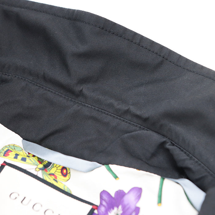 GUCCI coat [Outer material] 67% cotton, 33% nylon; [Lining] 100% silk; [Other material] 68% rayon, 32% silk; [Leather part] 100% cowhide black 572881 Women 40 Used Authentic