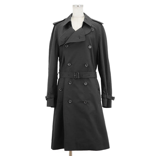 GUCCI coat [Outer material] 67% cotton, 33% nylon; [Lining] 100% silk; [Other material] 68% rayon, 32% silk; [Leather part] 100% cowhide black 572881 Women 40 Used Authentic