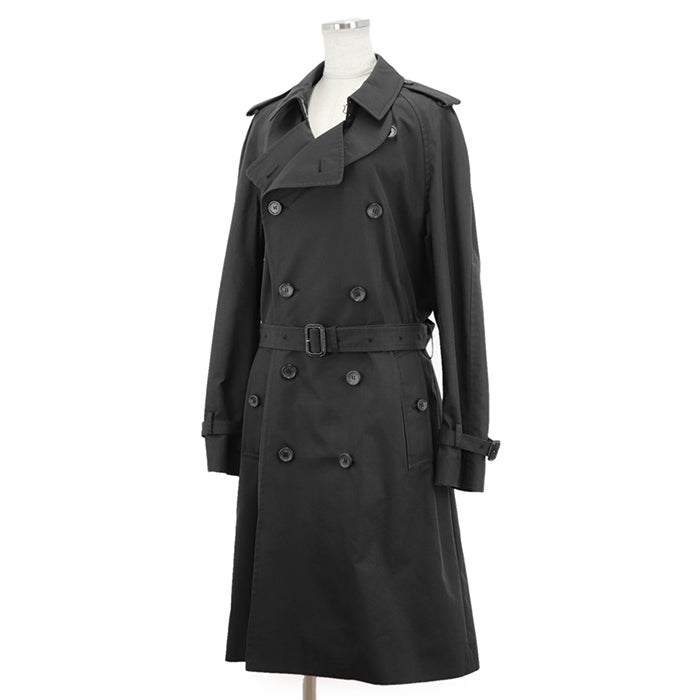 GUCCI coat [Outer material] 67% cotton, 33% nylon; [Lining] 100% silk; [Other material] 68% rayon, 32% silk; [Leather part] 100% cowhide black 572881 Women 40 Used Authentic