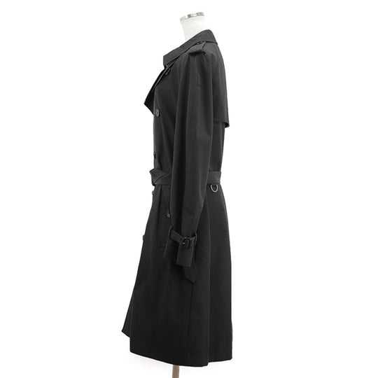 GUCCI coat [Outer material] 67% cotton, 33% nylon; [Lining] 100% silk; [Other material] 68% rayon, 32% silk; [Leather part] 100% cowhide black 572881 Women 40 Used Authentic