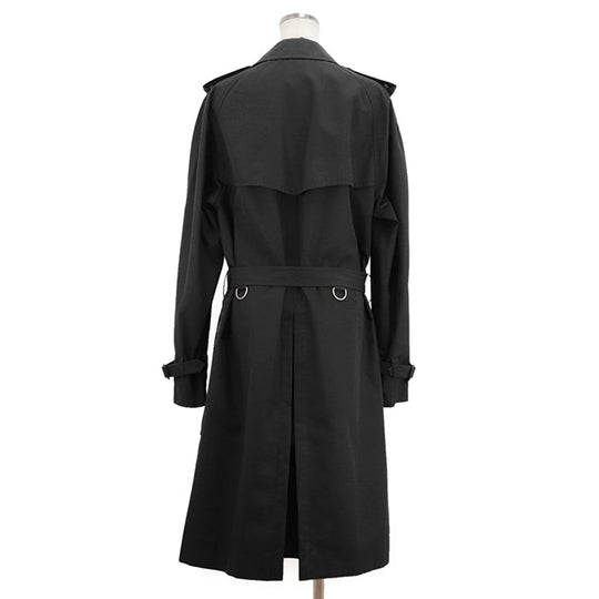GUCCI coat [Outer material] 67% cotton, 33% nylon; [Lining] 100% silk; [Other material] 68% rayon, 32% silk; [Leather part] 100% cowhide black 572881 Women 40 Used Authentic