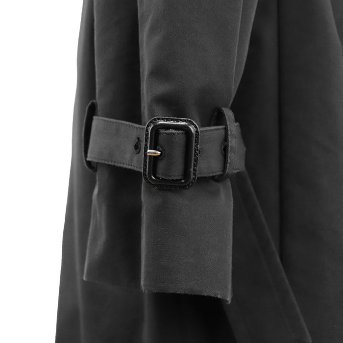GUCCI coat [Outer material] 67% cotton, 33% nylon; [Lining] 100% silk; [Other material] 68% rayon, 32% silk; [Leather part] 100% cowhide black 572881 Women 40 Used Authentic