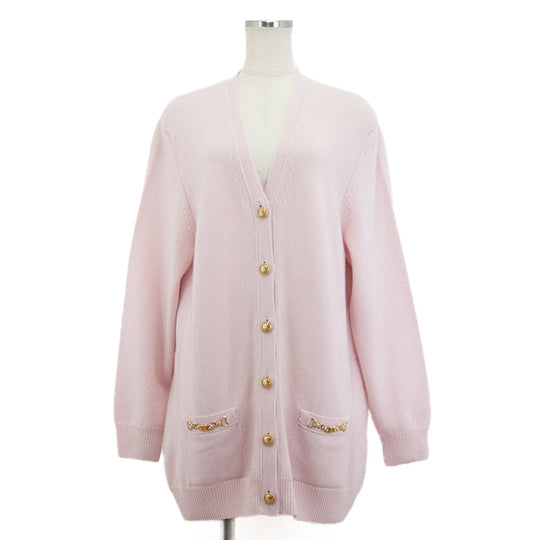CELINE cardigan Cashmere 100% Light pink 2A21O152I Women M Used Authentic