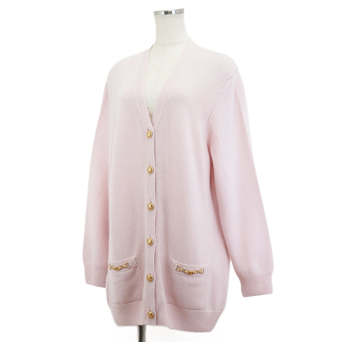 CELINE cardigan Cashmere 100% Light pink 2A21O152I Women M Used Authentic