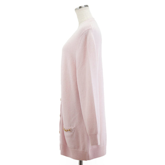 CELINE cardigan Cashmere 100% Light pink 2A21O152I Women M Used Authentic