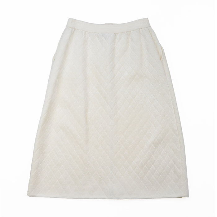 CHANEL skirt 54% Polyamide, 42% Viscose Ivory P65628 Women 36 Used Authentic