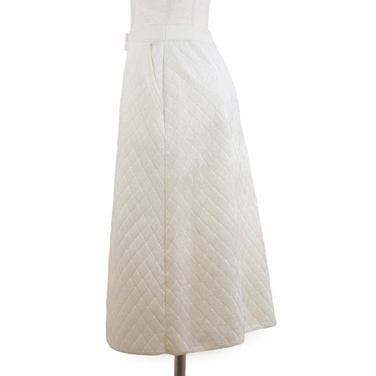 CHANEL skirt 54% Polyamide, 42% Viscose Ivory P65628 Women 36 Used Authentic