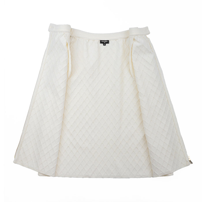 CHANEL skirt 54% Polyamide, 42% Viscose Ivory P65628 Women 36 Used Authentic