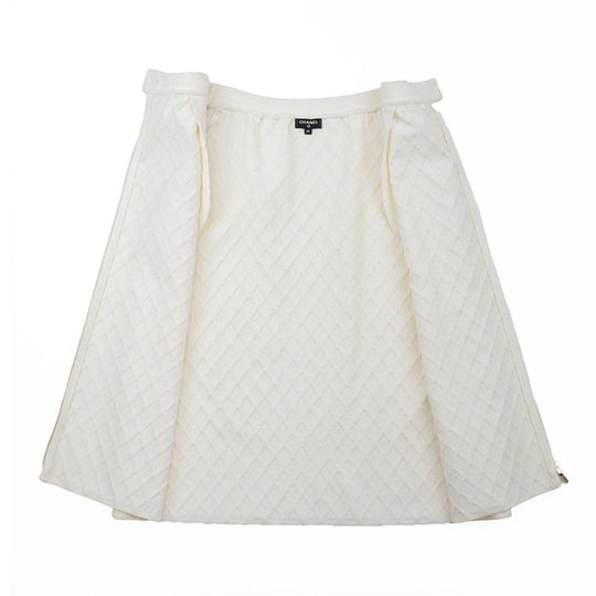 CHANEL skirt 54% Polyamide, 42% Viscose Ivory P65628 Women 36 Used Authentic