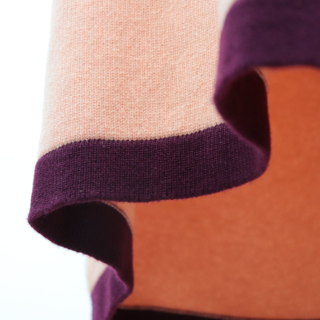 CHANEL skirt Cashmere 100% Orange Burgundy P64644 Women 36 Used Authentic