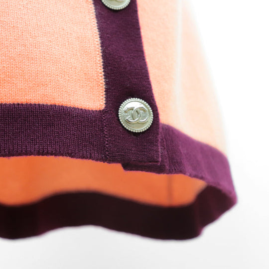 CHANEL skirt Cashmere 100% Orange Burgundy P64644 Women 36 Used Authentic