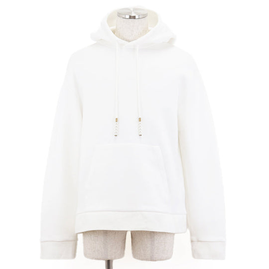 LOUIS VUITTON Hoodie 82% cotton, 18% nylon, zipper pull: 100% polyester white mens XL Used Authentic