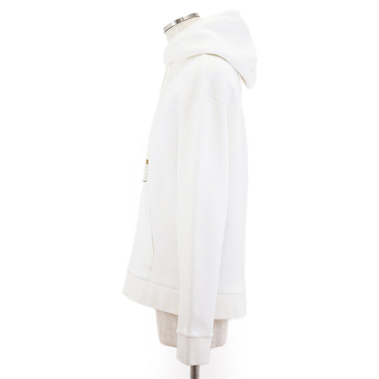 LOUIS VUITTON Hoodie 82% cotton, 18% nylon, zipper pull: 100% polyester white mens XL Used Authentic