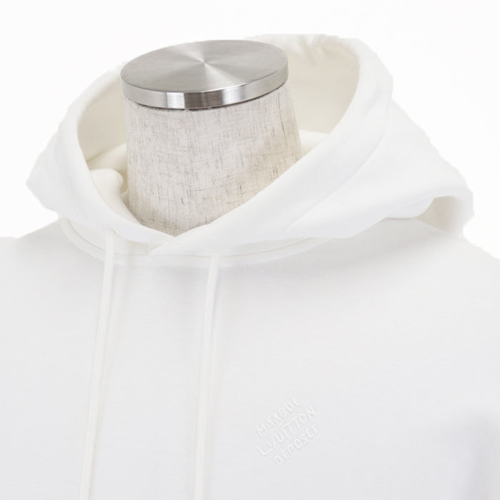 LOUIS VUITTON Hoodie 82% cotton, 18% nylon, zipper pull: 100% polyester white mens XL Used Authentic