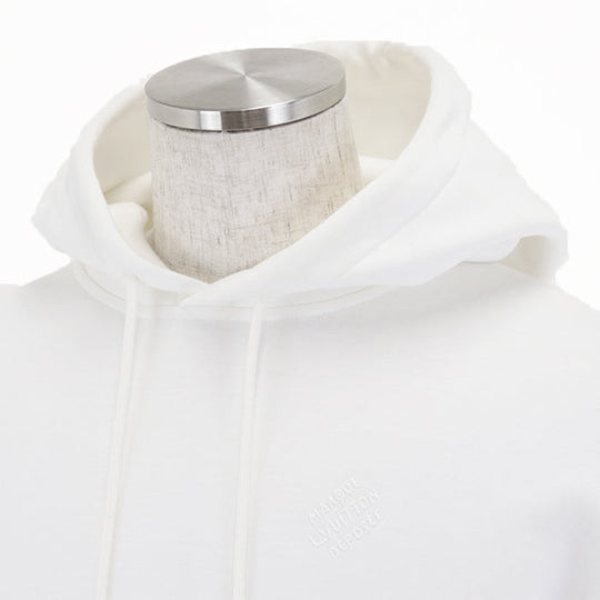LOUIS VUITTON Hoodie 82% cotton, 18% nylon, zipper pull: 100% polyester white mens XL Used Authentic