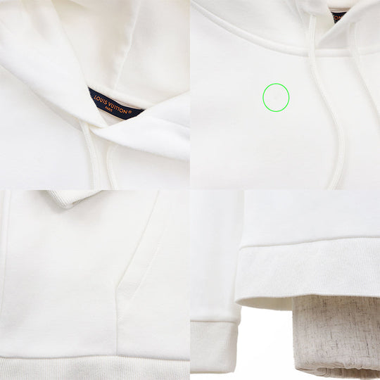 LOUIS VUITTON Hoodie 82% cotton, 18% nylon, zipper pull: 100% polyester white mens XL Used Authentic