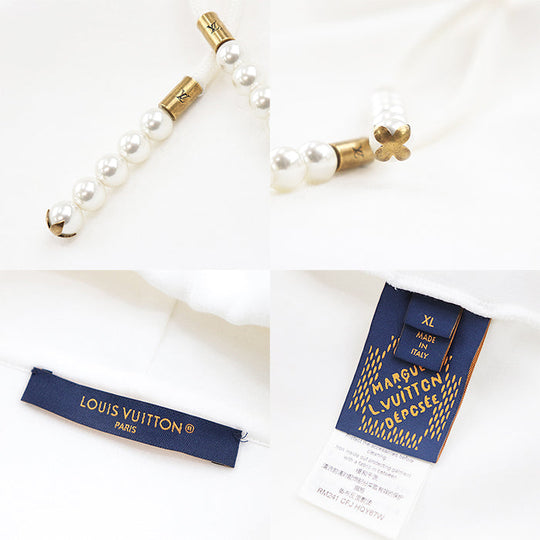 LOUIS VUITTON Hoodie 82% cotton, 18% nylon, zipper pull: 100% polyester white mens XL Used Authentic