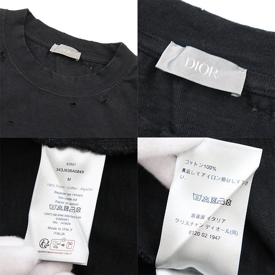DIOR HOMME Short sleeve T-shirt cotton 100% black 343J636A0849 mens M Used Authentic
