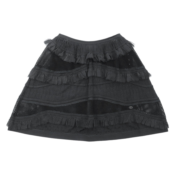 CHANEL skirt [Outer material] 95% rayon, 5% spandex [Lining] 76% nylon, 18% rayon black P31452 Women 38 Used Authentic