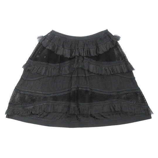 CHANEL skirt [Outer material] 95% rayon, 5% spandex [Lining] 76% nylon, 18% rayon black P31452 Women 38 Used Authentic