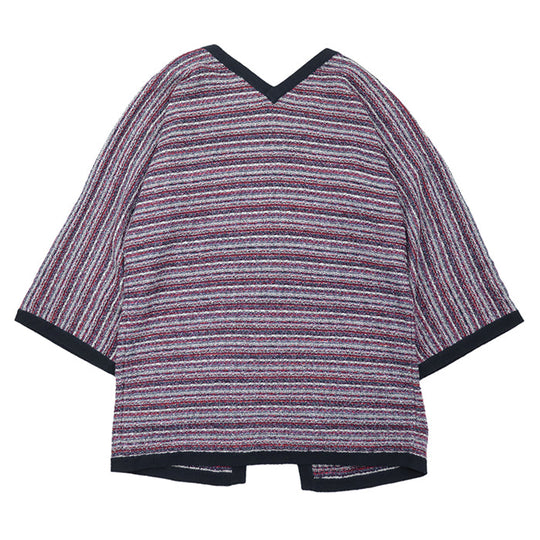 CHANEL knit 67% cotton, 19% cashmere Tricolor Navy P42939 Women 38 Used Authentic