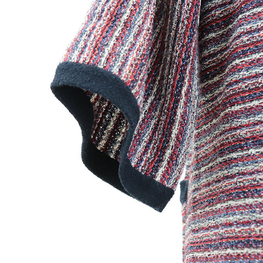 CHANEL knit 67% cotton, 19% cashmere Tricolor Navy P42939 Women 38 Used Authentic