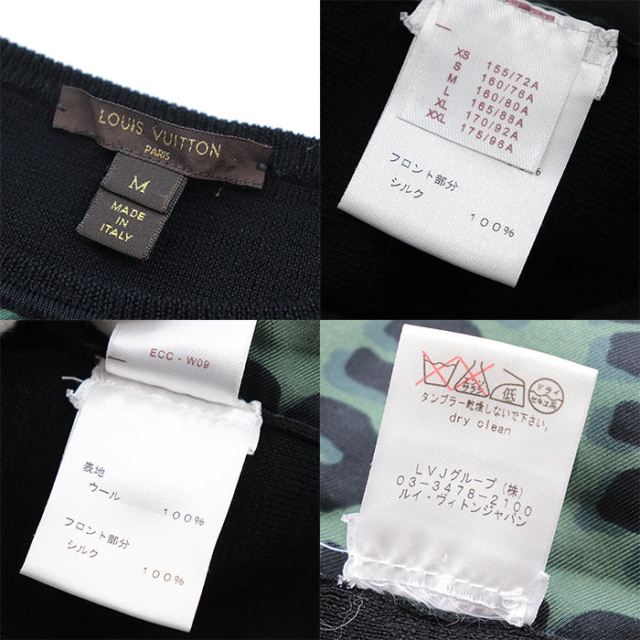 LOUIS VUITTON Cut 100% silk [Outer fabric] 100% wool black olives Women M Used Authentic