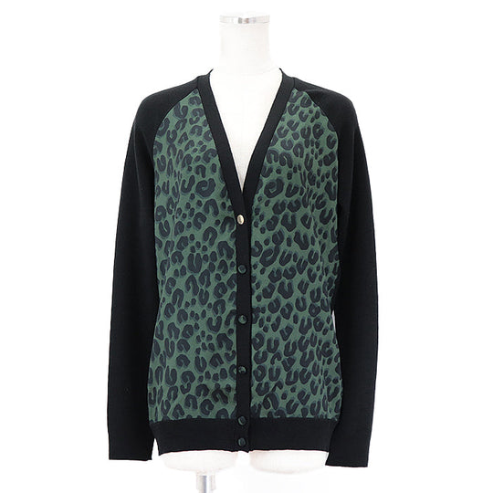 LOUIS VUITTON cardigan 100% silk [Outer fabric] 100% wool black olives Women M Used Authentic