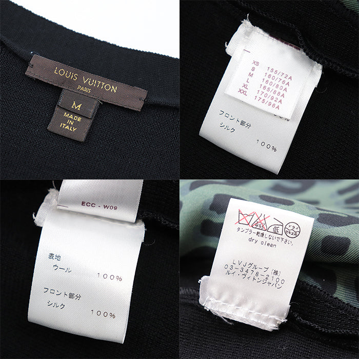 LOUIS VUITTON cardigan 100% silk [Outer fabric] 100% wool black olives Women M Used Authentic