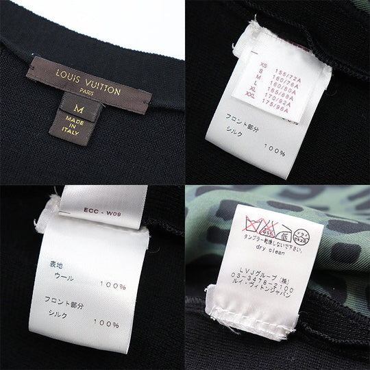 LOUIS VUITTON cardigan 100% silk [Outer fabric] 100% wool black olives Women M Used Authentic