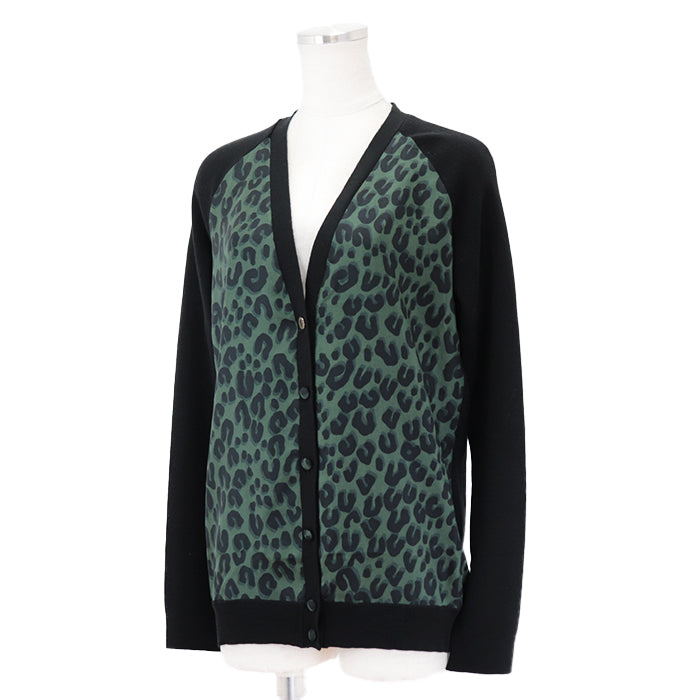 LOUIS VUITTON cardigan 100% silk [Outer fabric] 100% wool black olives Women M Used Authentic