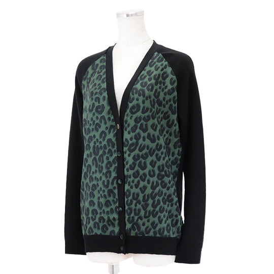 LOUIS VUITTON cardigan 100% silk [Outer fabric] 100% wool black olives Women M Used Authentic